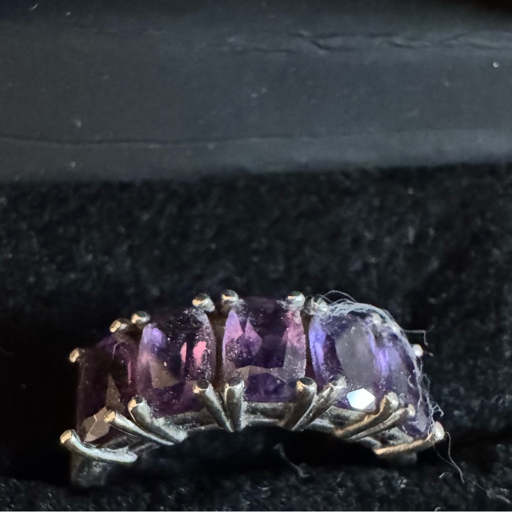 sterling silver amethyst multi-stone ring size 7